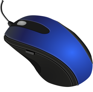 Hands holding a tablet showing a "Guide des Bases" PDF cover with mouse and keyboard icons, violet accents (#7353BE), white background.